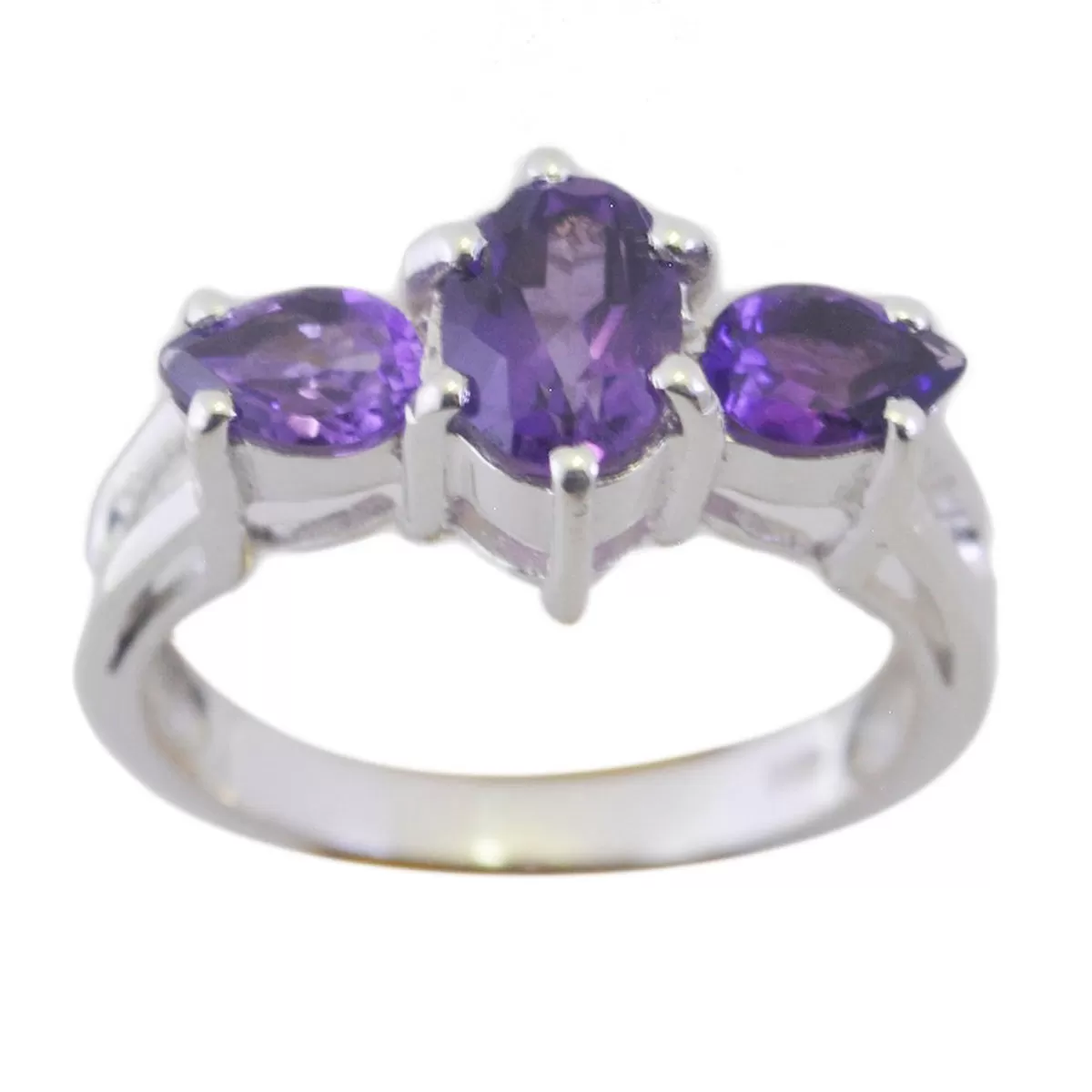 Riyo Desirable Gem Amethyst 925 Sterling Silver Rings Cyber Monday