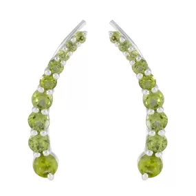 Riyo Fanciable 925 Sterling Silver Earring For Demoiselle Peridot Earring Bezel Setting Green Earring Ear Cuff Earring