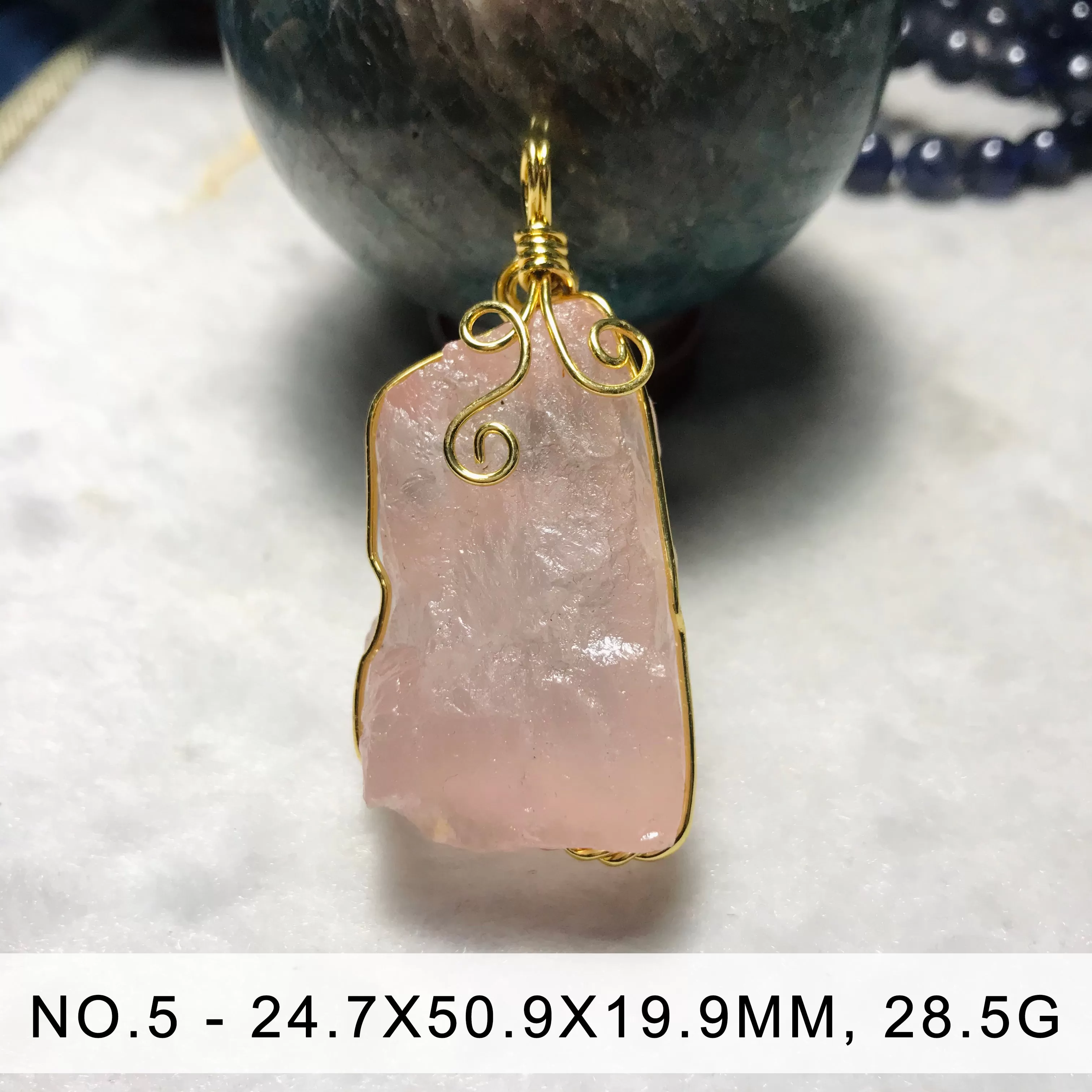 Rose Quartz Wire Wrapped Pendant | Handmade Natural Raw Stone Wired Wrapped Pendant | DIY Jewelry Parts