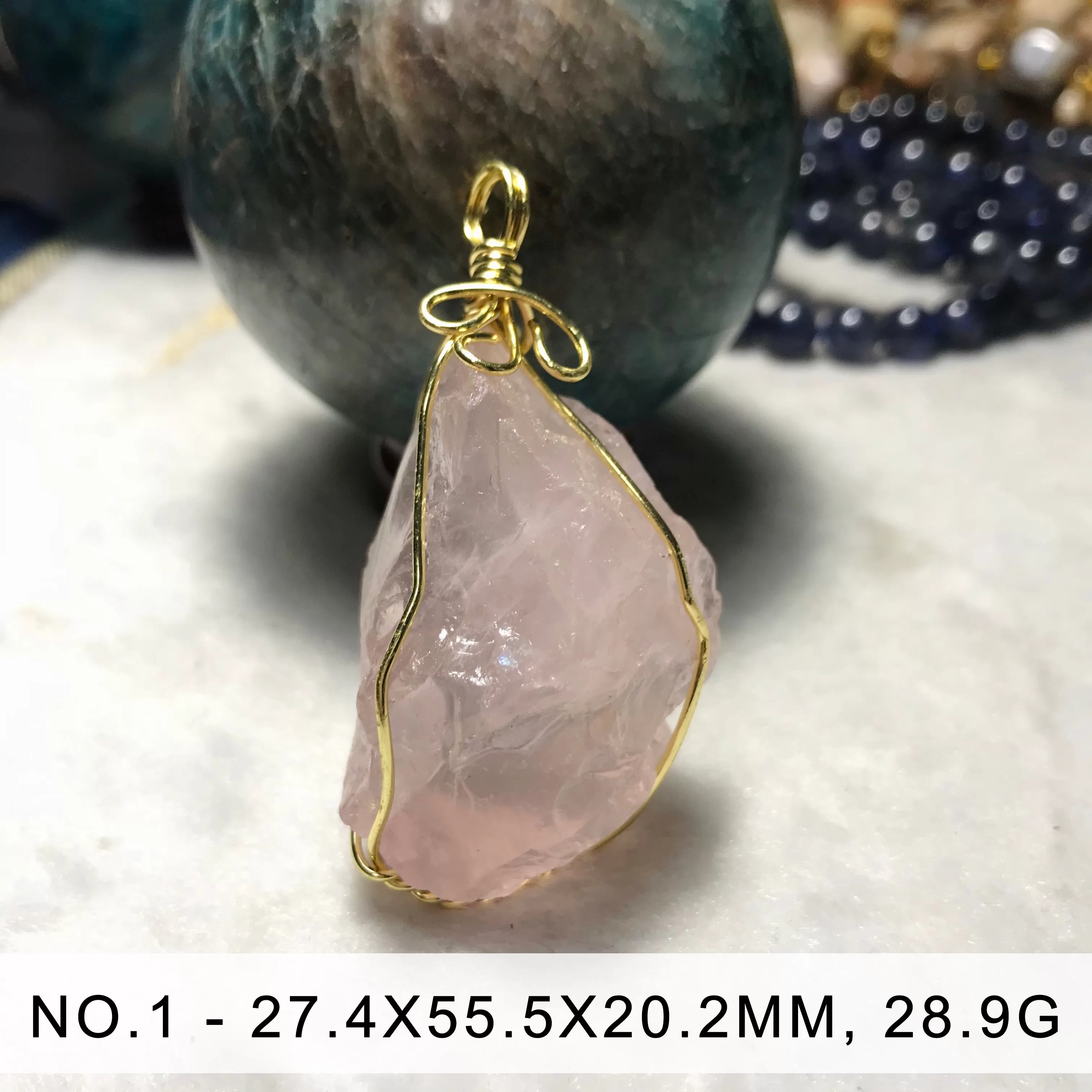 Rose Quartz Wire Wrapped Pendant | Handmade Natural Raw Stone Wired Wrapped Pendant | DIY Jewelry Parts