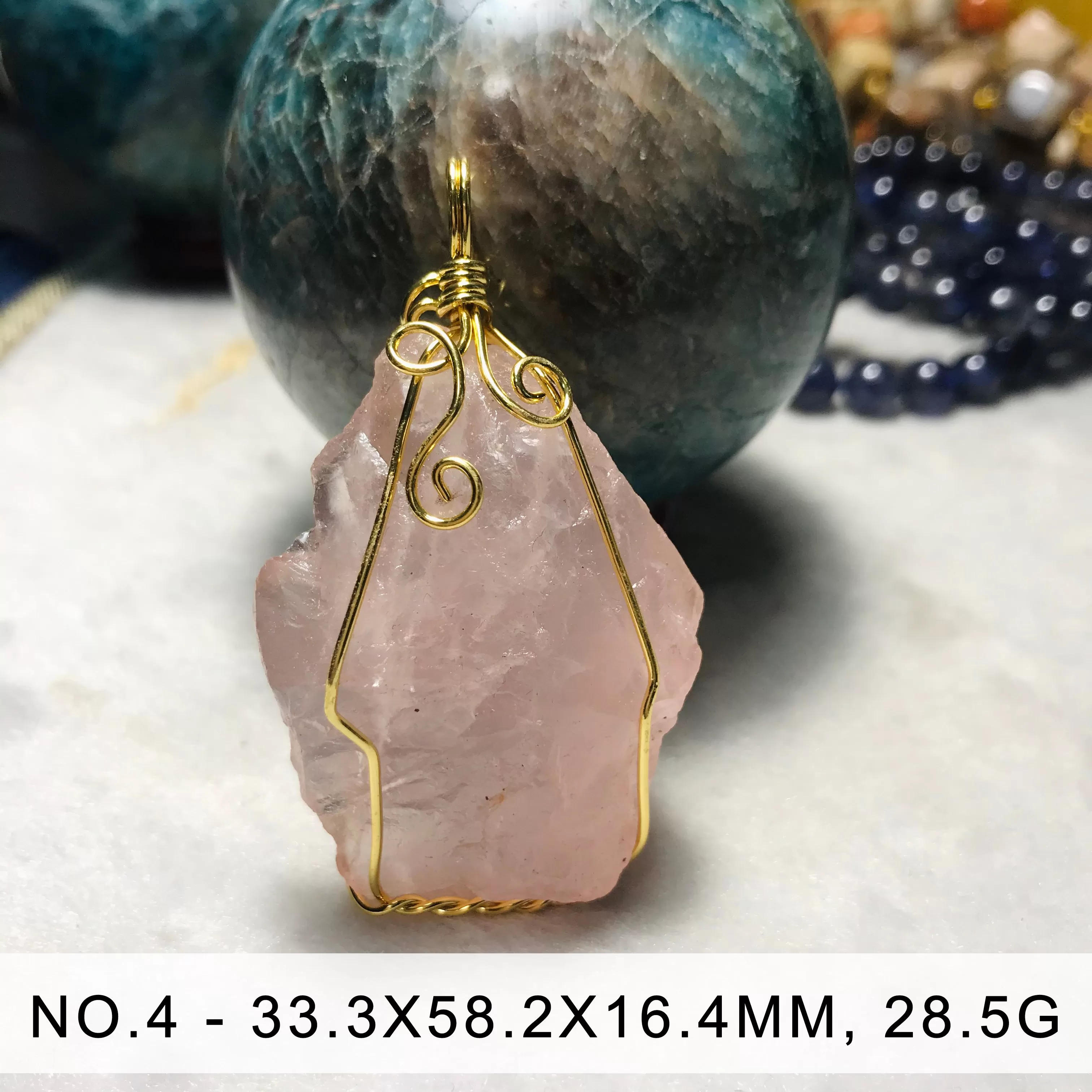 Rose Quartz Wire Wrapped Pendant | Handmade Natural Raw Stone Wired Wrapped Pendant | DIY Jewelry Parts