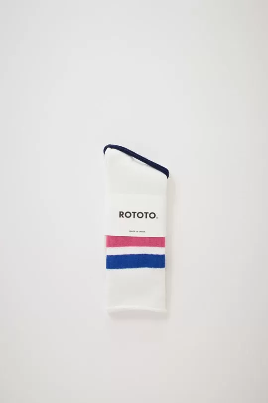 Rototo R1399 WHI/BLUE/PINK socks