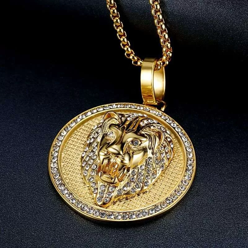 Round Fierce Lion Pendant