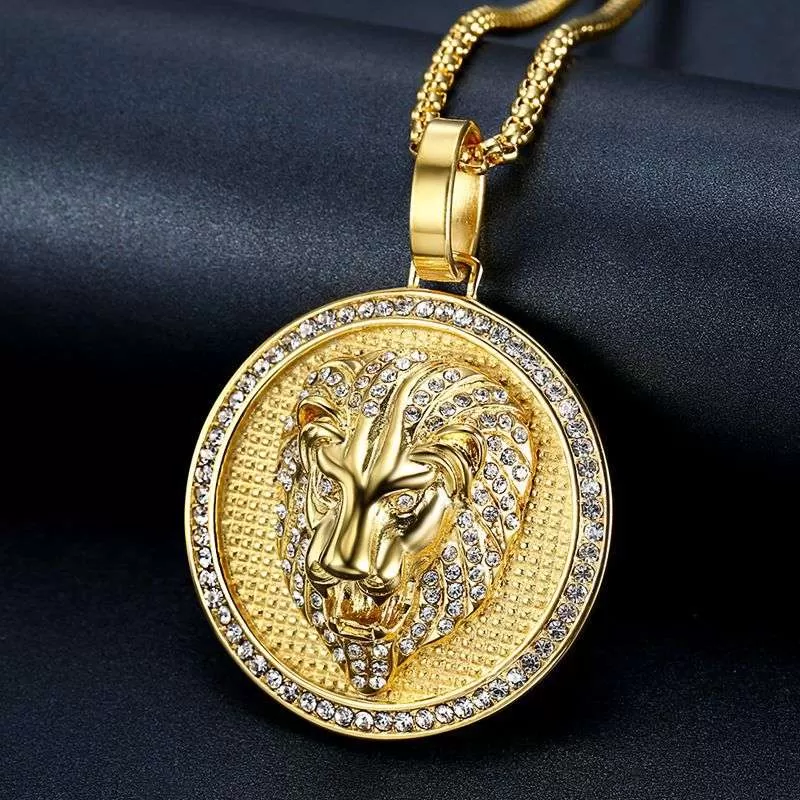 Round Fierce Lion Pendant