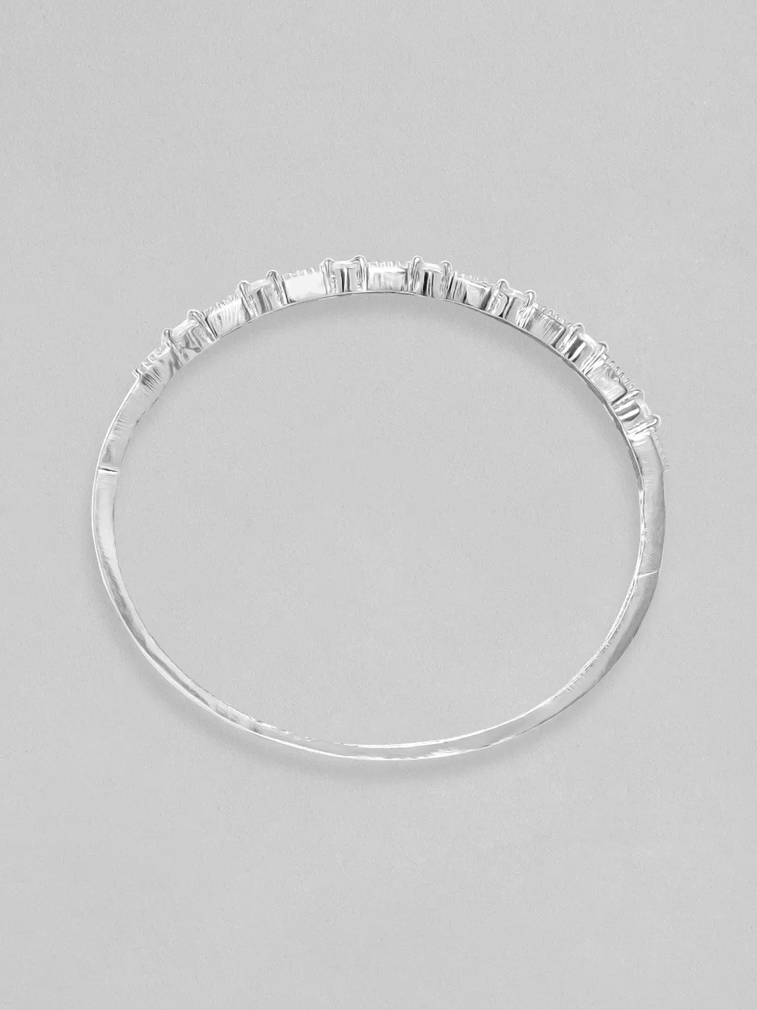 Rubans Rhodium plated crystal zirconia studded minimal bracelet