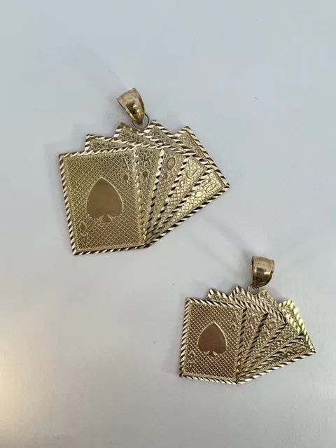 Small Straight Flush Pendant - 10K Yellow Gold