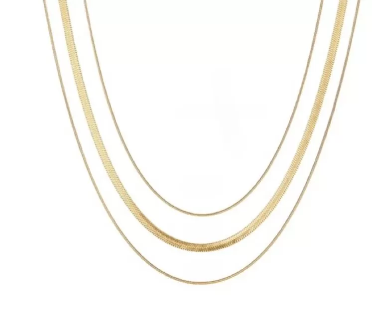 SOPHIE STAINLESS STEEL TRIPLE LAYERED NECKLACE