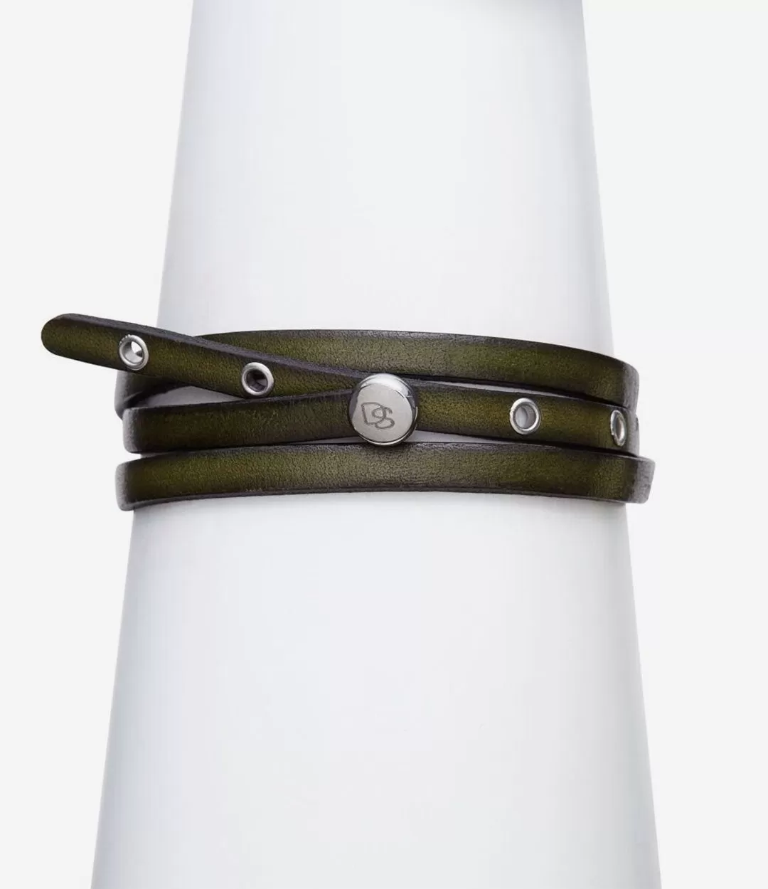 Sterling Silver Leather Adjustable Strap Bracelet