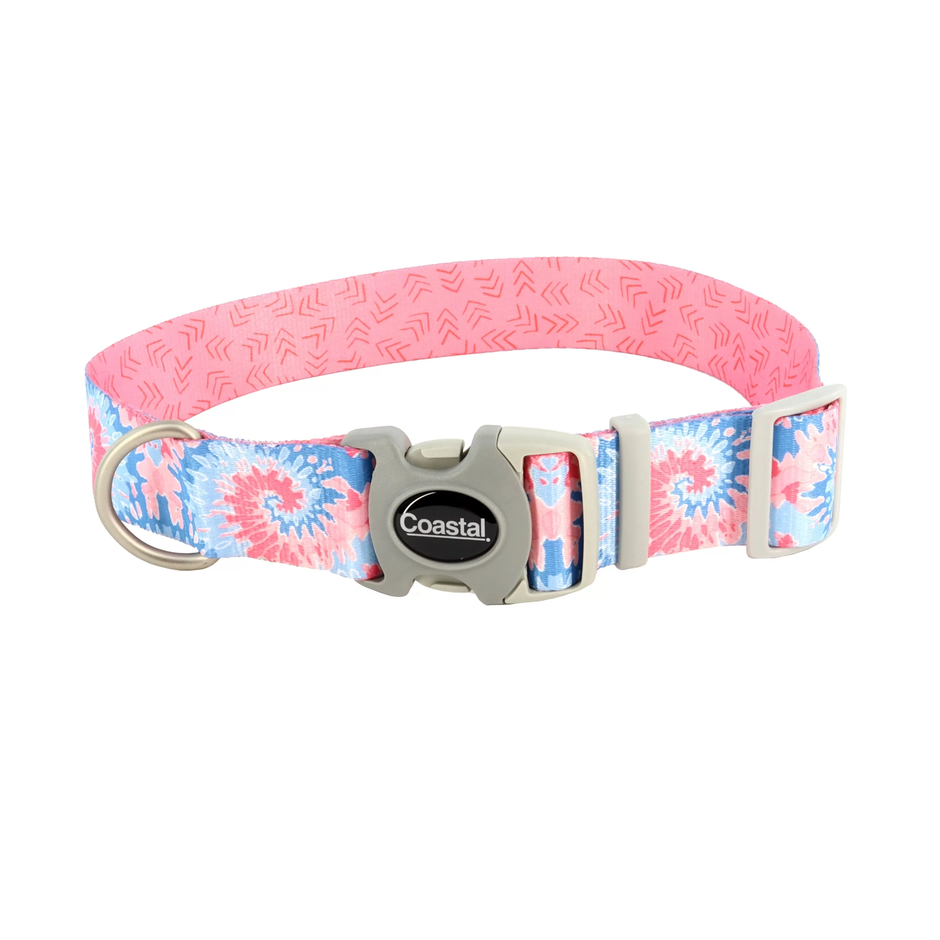 Sublime Adjustable Dog Collar Pink Tie-Dye Medium