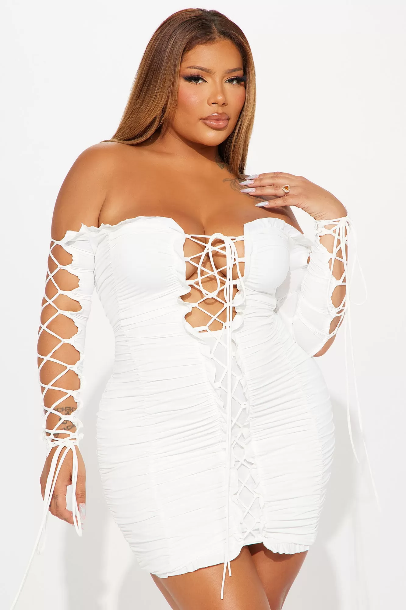 Time to Slay Mini Dress - Off White