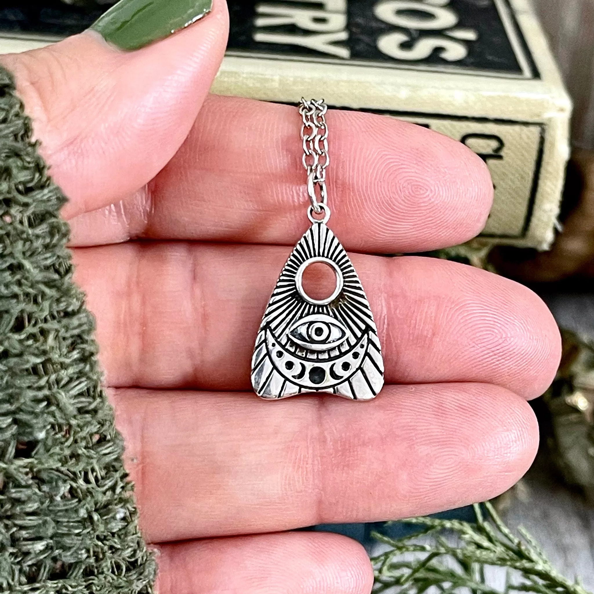 Tiny Talisman Collection - Sterling Silver Ouija Planchette Pendant 25x15mm  /