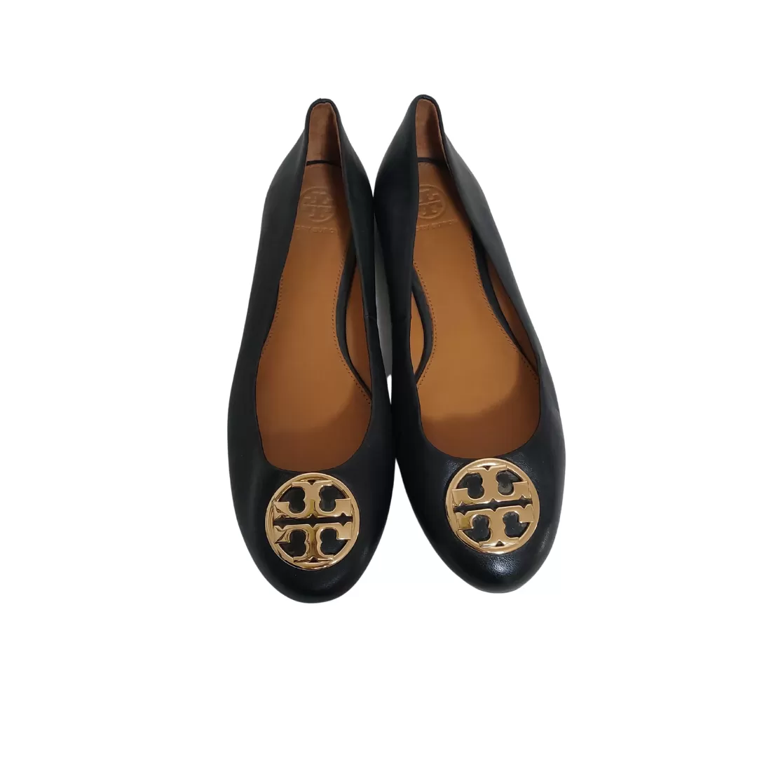 Tory Burch Chelsea Black Leather Ballet Flats | Gently Used |