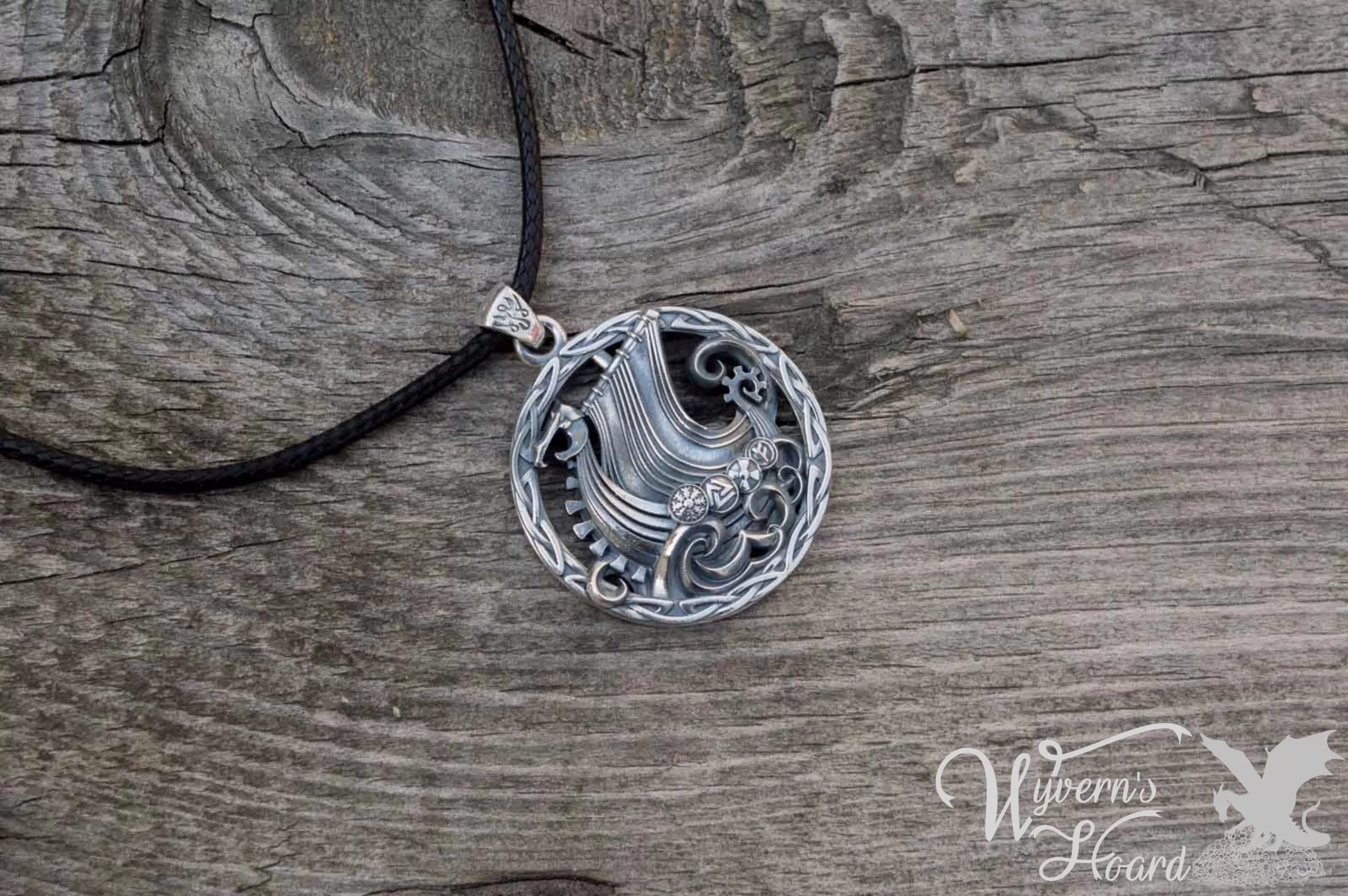 Viking Longship Sterling Silver Necklace