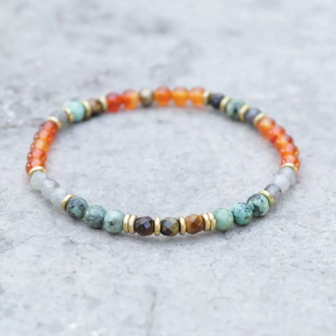 Vitality and Prosperity Carnelian and African Turquoise Bracelet