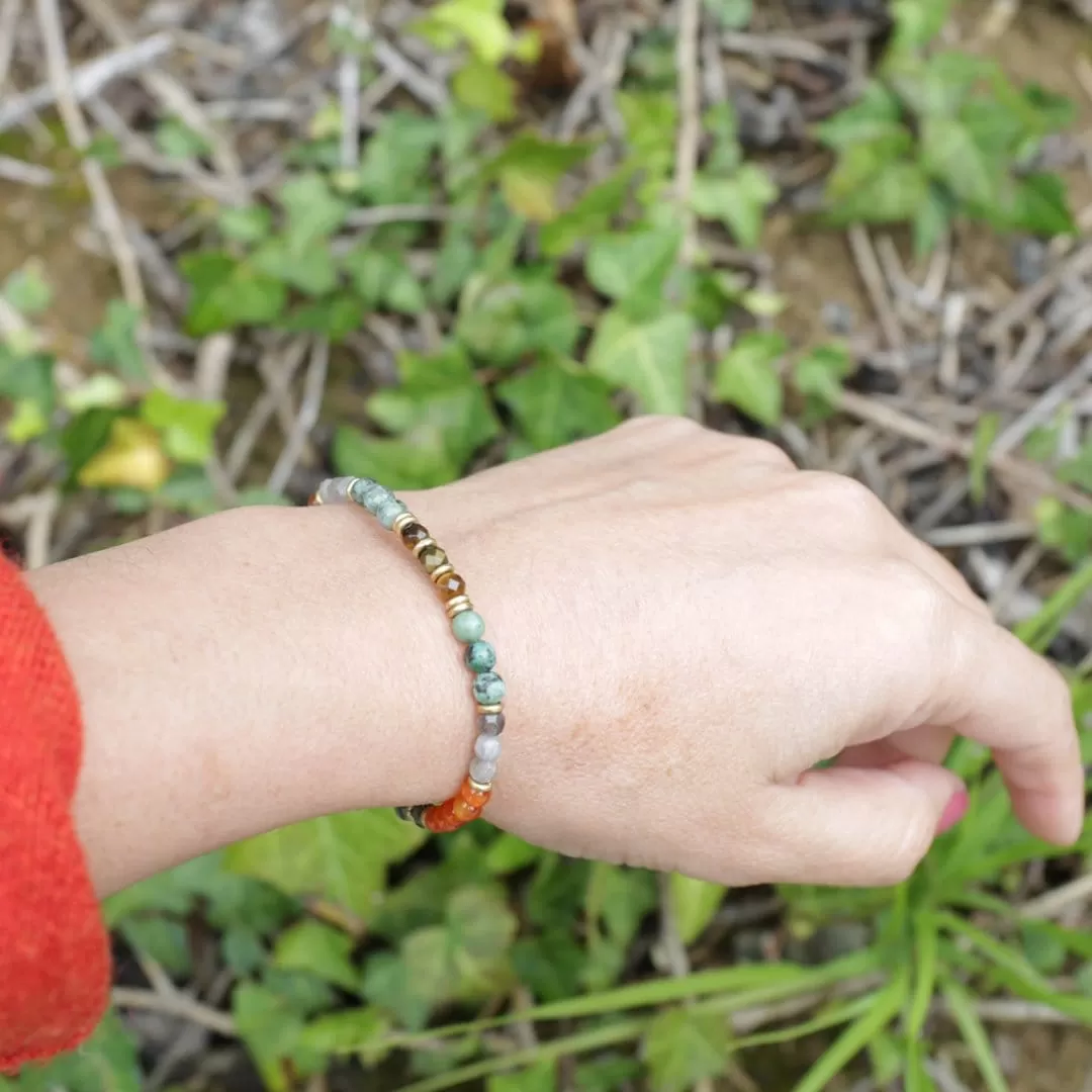 Vitality and Prosperity Carnelian and African Turquoise Bracelet