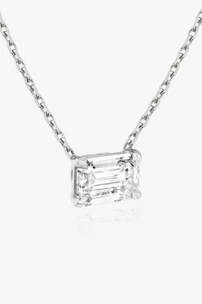 VRAI Solitaire Emerald Necklace in White Gold