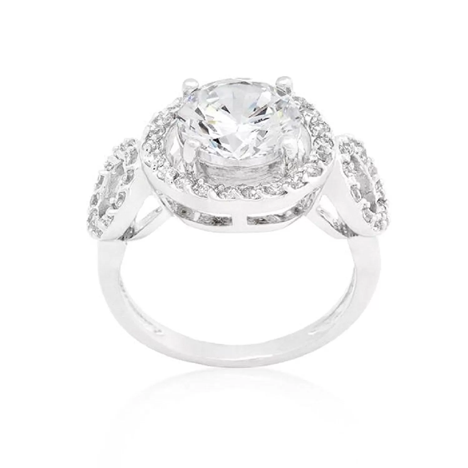 WildKlass Round Cut Trio Cubic Zirconia Ring