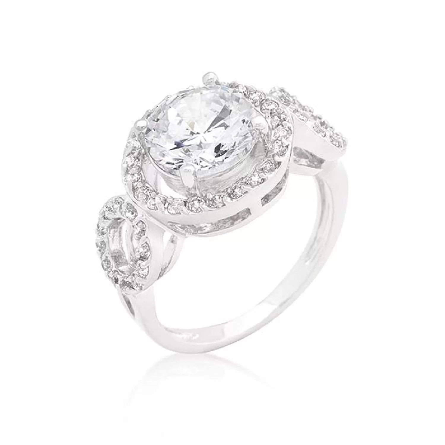 WildKlass Round Cut Trio Cubic Zirconia Ring