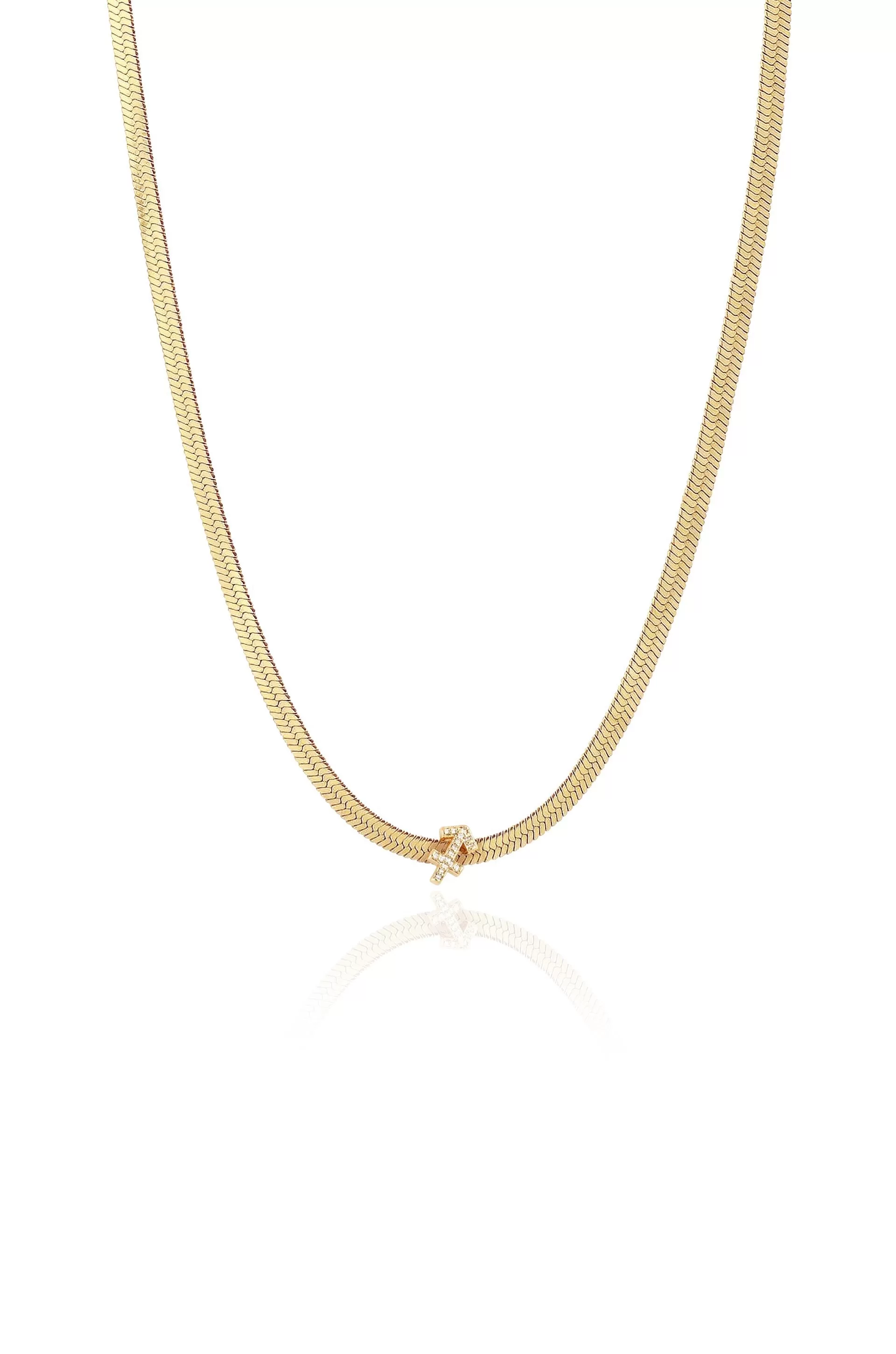 Zodiac Herringbone 18k Gold Plated Necklace