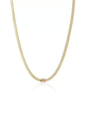 Zodiac Herringbone 18k Gold Plated Necklace