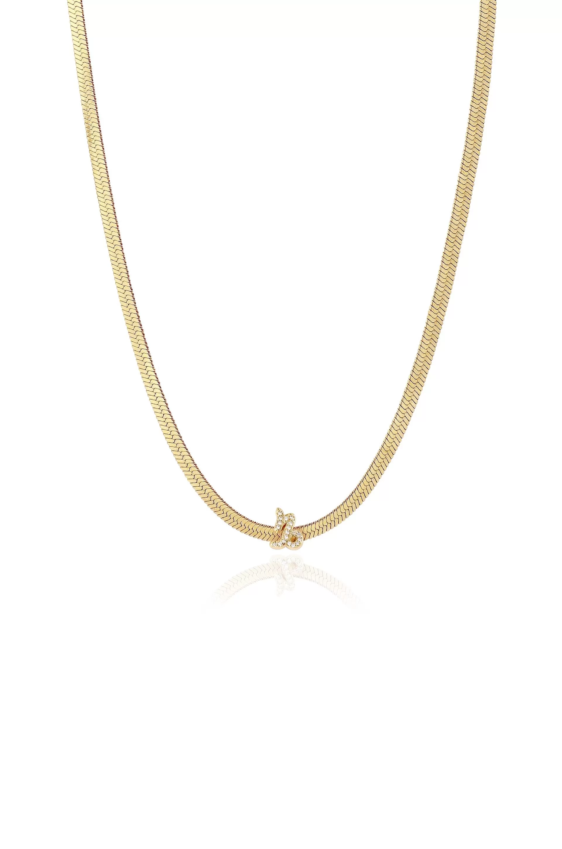 Zodiac Herringbone 18k Gold Plated Necklace